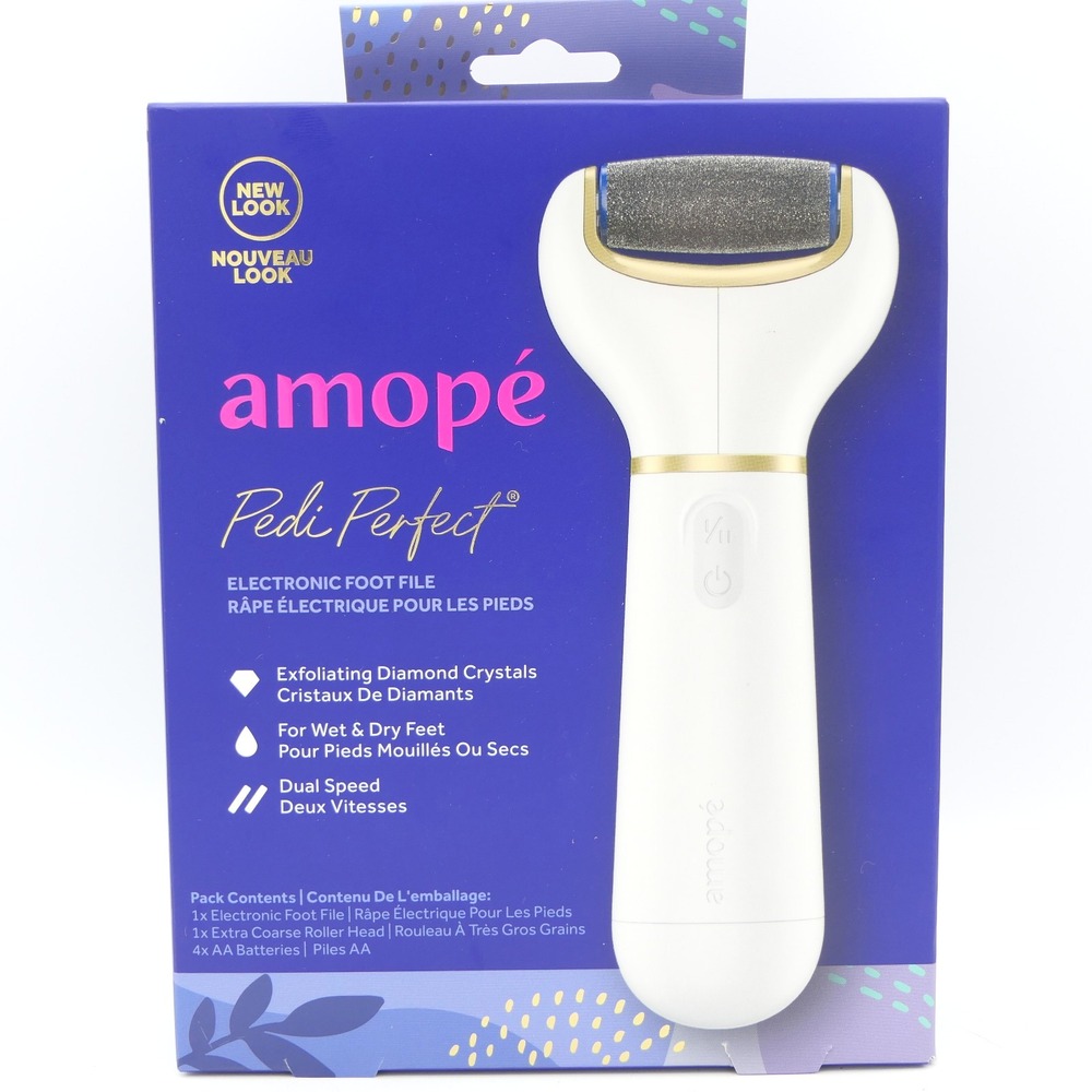 Amope Pedi Perfect Electronic Foot File Exfoliating Diamond Crystals, Dual Speed